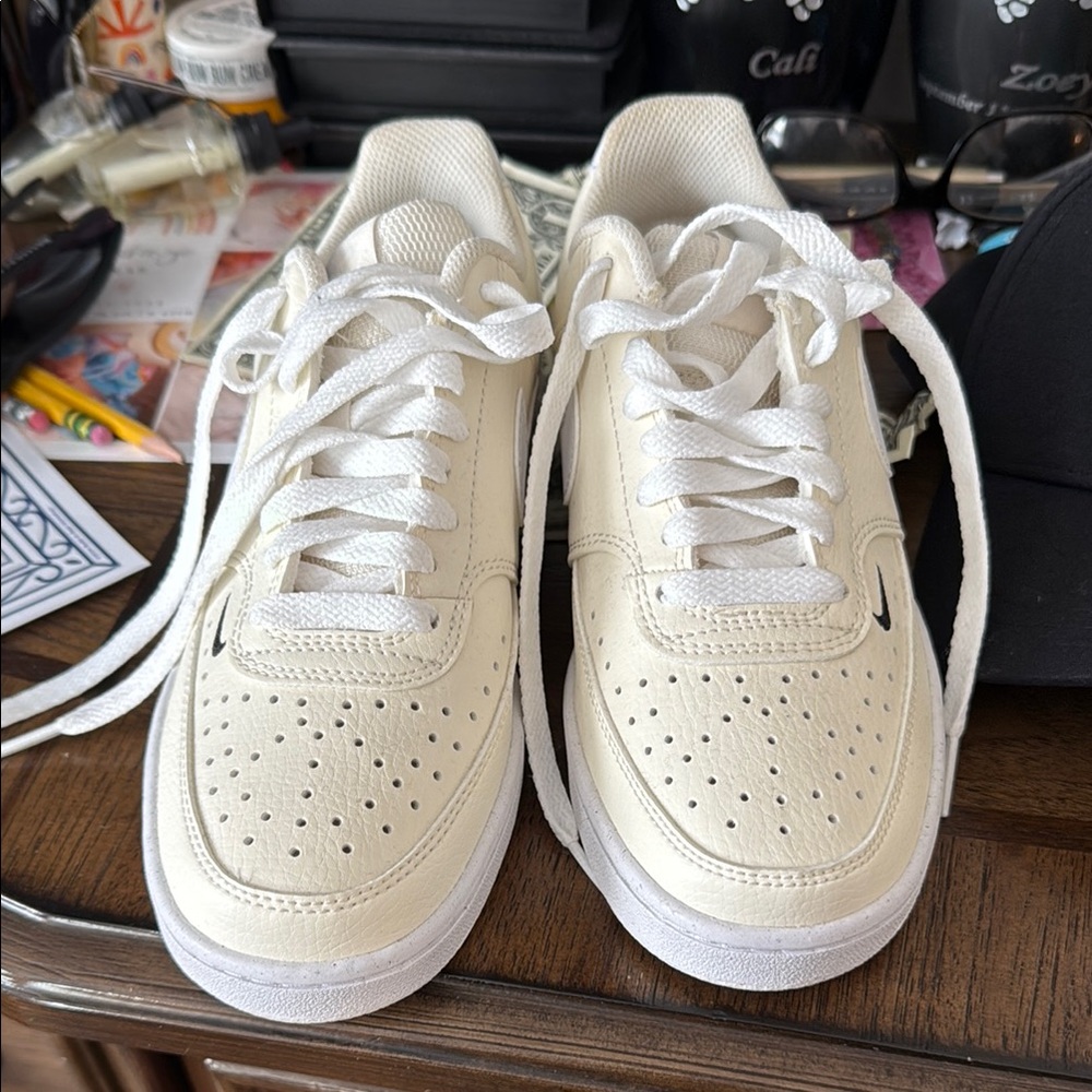 Yellowish/ Cream Sneakers with White Accents